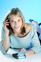 Image showing Girl with cellphone