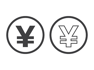 Image showing yen currency symbol isolated on white. Vector