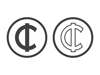 Image showing Ghana Cedi currency symbol, vector illustration on white