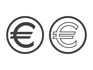 Image showing Euro currency symbol isolated on white. European Sign monetary unit