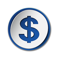 Image showing Dollar currency symbol on colored circle flat icon