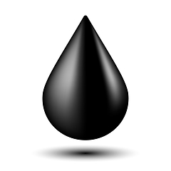Image showing Black oil droplet isolated on white photo-realistic vector illustration