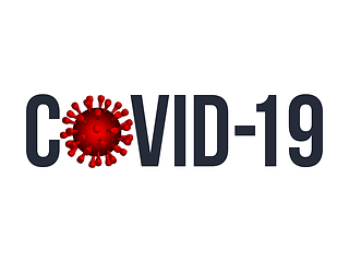 Image showing The word COVID-19 with Coronavirus icon., 2019-nCov novel coronavirus concept sign