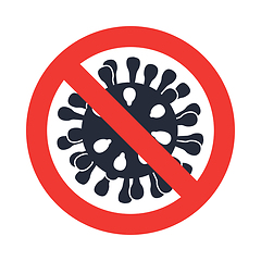 Image showing Coronavirus Icon with Red Prohibit Sign, 2019-nCov novel coronavirus concept sign