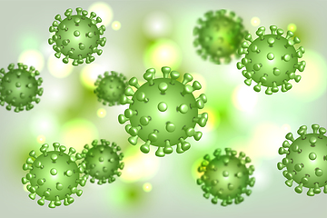 Image showing Vector of Coronavirus 2019-nCoV and Virus background with disease cells