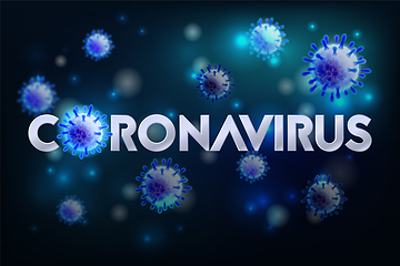 Image showing The word Coronavirus with Covid-19 icon and Virus background with disease cells
