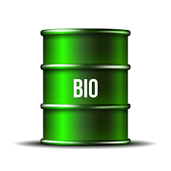 Image showing Green barrel of biofuel with word BIO isolated on white background