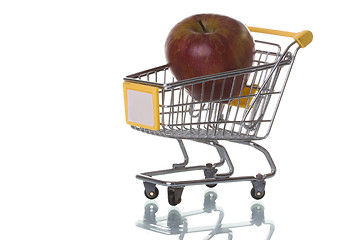 Image showing Buying apples at the supermarket