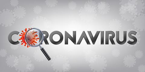 Image showing The word Coronavirus with Covid-19 icon and Virus background with disease cells