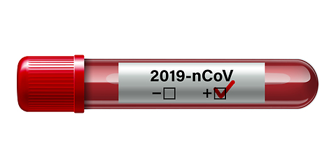 Image showing Test tube with blood sample for COVID-19, Coronavirus test.