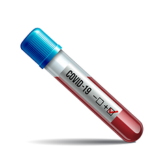 Image showing Test tube with blood sample for COVID-19, Coronavirus test.