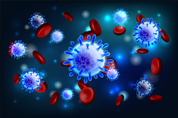 Image showing Vector of Coronavirus 2019-nCoV and Virus background with disease cells