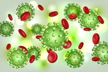 Image showing Vector of Coronavirus 2019-nCoV and Virus background with disease cells