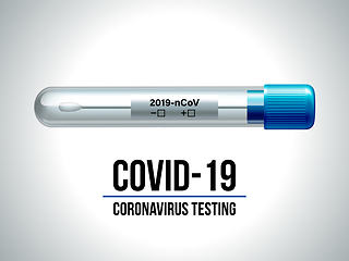 Image showing Test tubes with cotton swab for nasopharyngeal specimens.