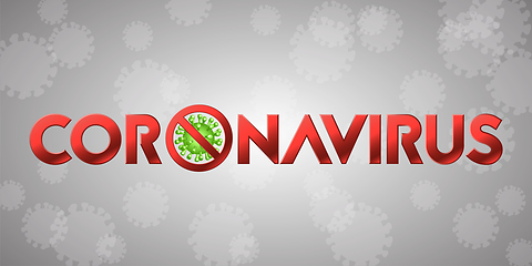 Image showing The word Coronavirus with Covid-19 icon and Virus background with disease cells