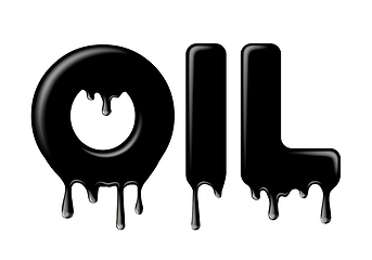 Image showing Vector word made of flowing liquid black oil.