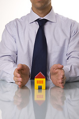 Image showing Real estate agent showing houses