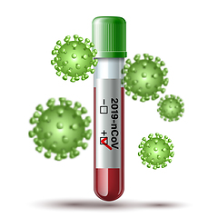 Image showing Test tube with blood sample for COVID-19, Coronavirus test.