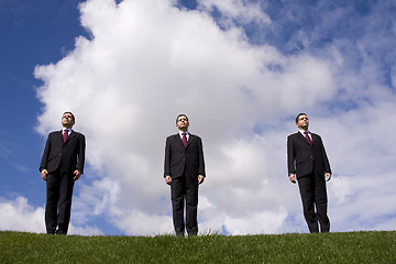 Image showing A three businessman team