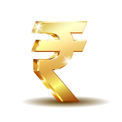 Image showing Golden Rupee Currency Icon Isolated on white