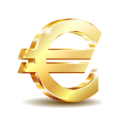 Image showing Gold sign euro currency. Vector illustration isolated on white