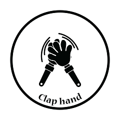 Image showing Football fans clap hand toy icon