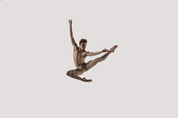 Image showing Modern ballet dancer. Contemporary art ballet. Young flexible athletic man.