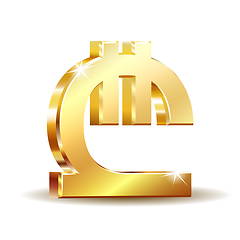 Image showing Georgian lari currency symbol, golden money sign