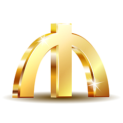 Image showing Azerbaijani manat currency symbol, golden money sign