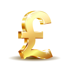 Image showing Shiny golden pound currency symbol. Vector illustration