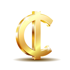 Image showing Ghana Cedi currency symbol, gold money sign, vector illustration