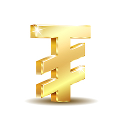 Image showing Mongolian tugrik currency symbol, golden money sign