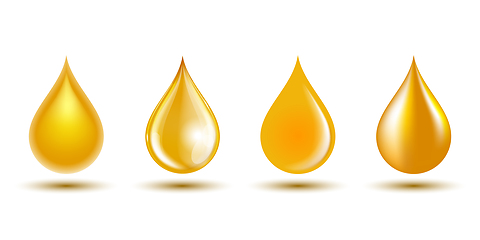 Image showing Drops of oil isolated on white background. Vector illustration