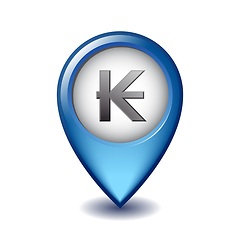 Image showing Laotian kip symbol on Mapping Marker vector icon.