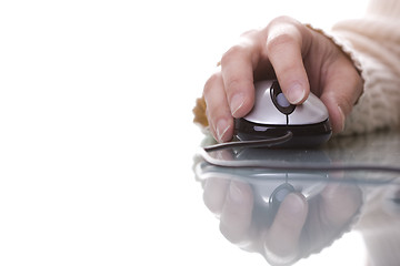 Image showing Woman hand on a mouse