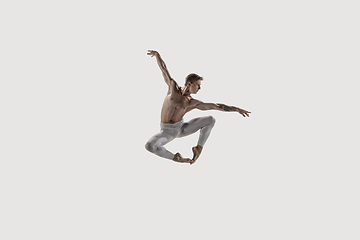 Image showing Modern ballet dancer. Contemporary art ballet. Young flexible athletic man.