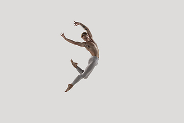 Image showing Modern ballet dancer. Contemporary art ballet. Young flexible athletic man.