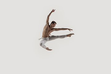 Image showing Modern ballet dancer. Contemporary art ballet. Young flexible athletic man.