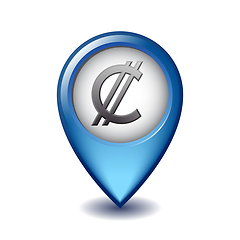 Image showing Salvadoran colon symbol on Mapping Marker vector icon.
