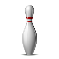 Image showing Bowling pin with a colored stripe isolated on a white background