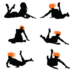 Image showing Naked sexy girls silhouette set