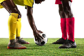 Image showing Professional african football or soccer players isolated on white background