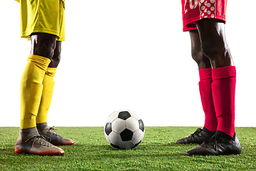 Image showing Professional african football or soccer players isolated on white background