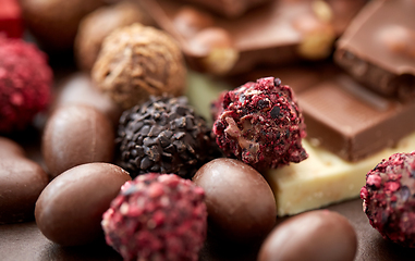 Image showing close up of different chocolate candies