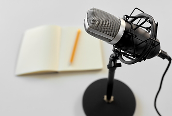 Image showing close up of microphone on white background