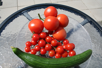 Image showing Tomatoes and cucumber