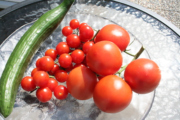 Image showing Tomatoes and cucumber