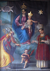 Image showing Virgin Mary with baby Jesus and saints