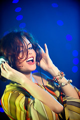 Image showing Beautiful female DJ 