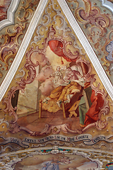 Image showing Fresco painting on the ceiling of the church